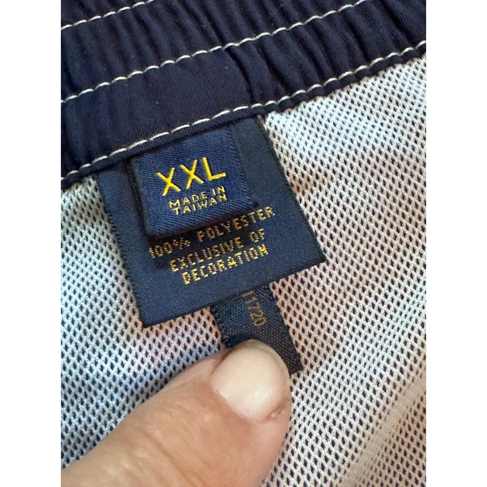 NWT Polo Ralph Lauren Swim Trunks XXL Blue Cargo Pocket Contrast Stitch Preppy